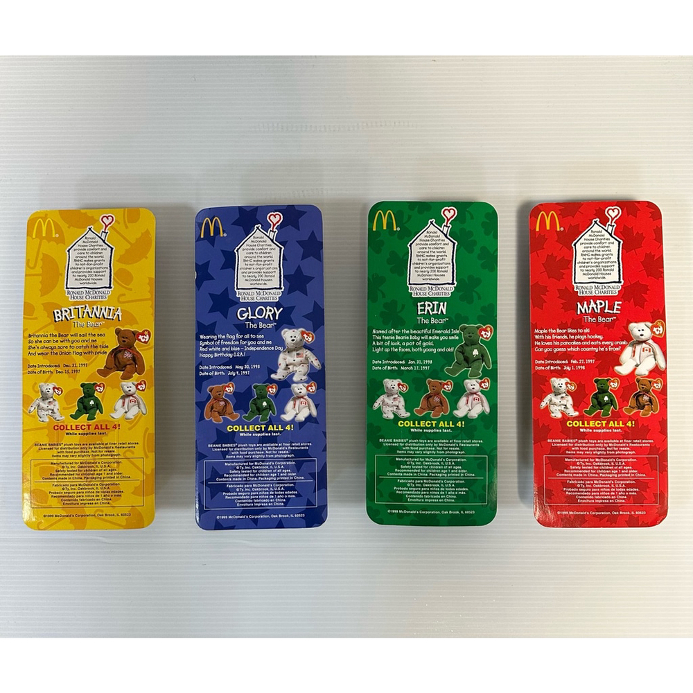 New McDonald’s Beanie Babies Plush Bear Set Ronald McDonald House 1999 lot NIB - Picture 6 of 8